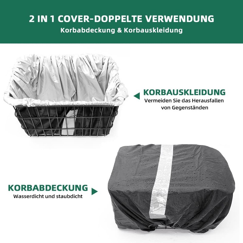 ANZOME Bicycle Basket Luggage Net & Waterproof Cover, Bicycle Basket