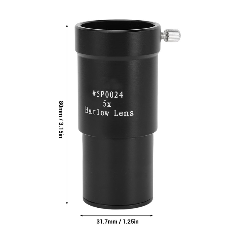Generic Barlow Lens 5X, 1.25 Inch Telescope Accessory, Multi Layer
