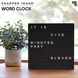 Sharper Image Light Up Electronic Plug-in Word Clock, Black Finish with LED