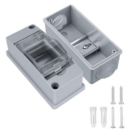Luabue Surface-Mounted Fuse Box IP65 Waterproof Distribution Box Surface-Mounted for 2 Modules Surface-Mounted Small Distributor Surface-Mounted Suitable for Gardens, Farms, Charging Stations, Wet