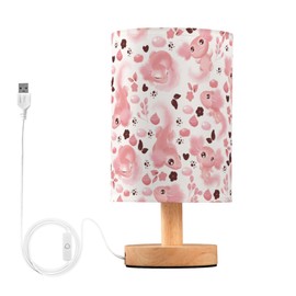 Vozoza Pink Axolotl LED Table Lamp with USB Port Night Light Bedroom Lamps for Nightstand Living Room Dorm Home Office Desk