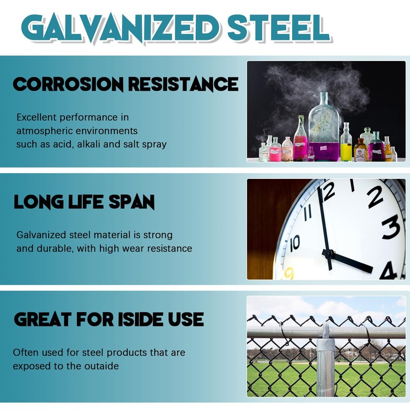 Tandefio 8 PCS Top Rail Sleeve Galvanized Steel Chain Link