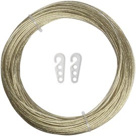 iGadgitz Home U6940 - Steel Core Washing Line Rope Plastic Coated Clothes Rope Laundry Washing Rope Clothesline for Outdoor, Garden, Wall - Gold - Length 30m / 98ft