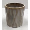 Transpac Wavy Stoneware Planters Set Of 3 In Beige -