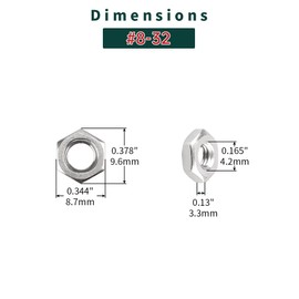 #8-32 Hex Nuts (100 pcs), 304 Stainless Steel 18/8, Coarse Thread, Bright Finish, Hexagon Head Metal Steel Nuts for Bolts, Fayeploo