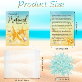 Gersoniel 30 Sets Employee Appreciation Gifts Bulk Starfish Story Gifts Thank You Motivational Set Include Mini Keepsake Notecards Drawstring Bags and Charms for Teacher Volunteer Nurse(Fresh Style)