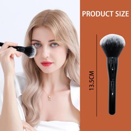 1 Stück Großer Puderpinsel und 1 Stück Eyeliner-Pinsel, Grundierungspinsel, professioneller Make-up-Pinsel zum Verblenden von Flüssigkeit, Creme und makellosem Puder