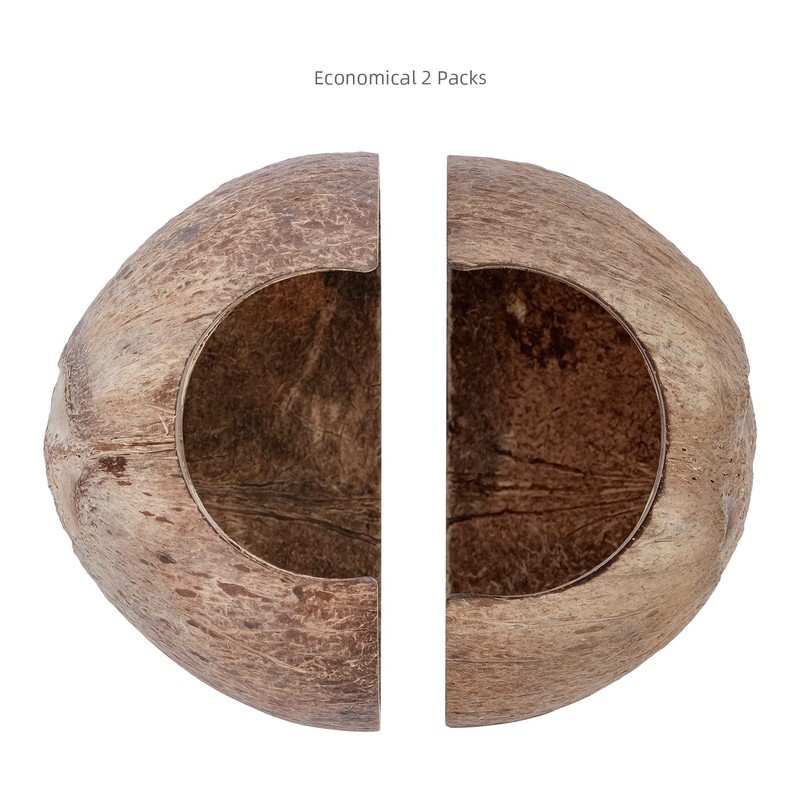 2 Pack Natural Coconut Reptile Hideouts, Lizard, Spider and Aquarium