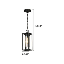 EGLO 1x60W Outdoor Pendant w/Matte Black Finish & Clear Glass