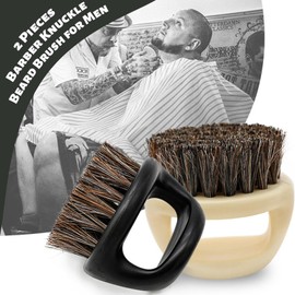 Aiweijia 2 Pieces Soft Bristles Mustache Brush Barber Hair Brush Beard Sweep Beard Styling Cleansing Grooming Brush Men's Mustache Shaping Comb