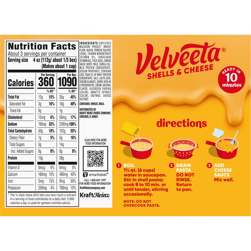 Velveeta Shells & Cheese Queso Blanco Shell Pasta & Cheese
