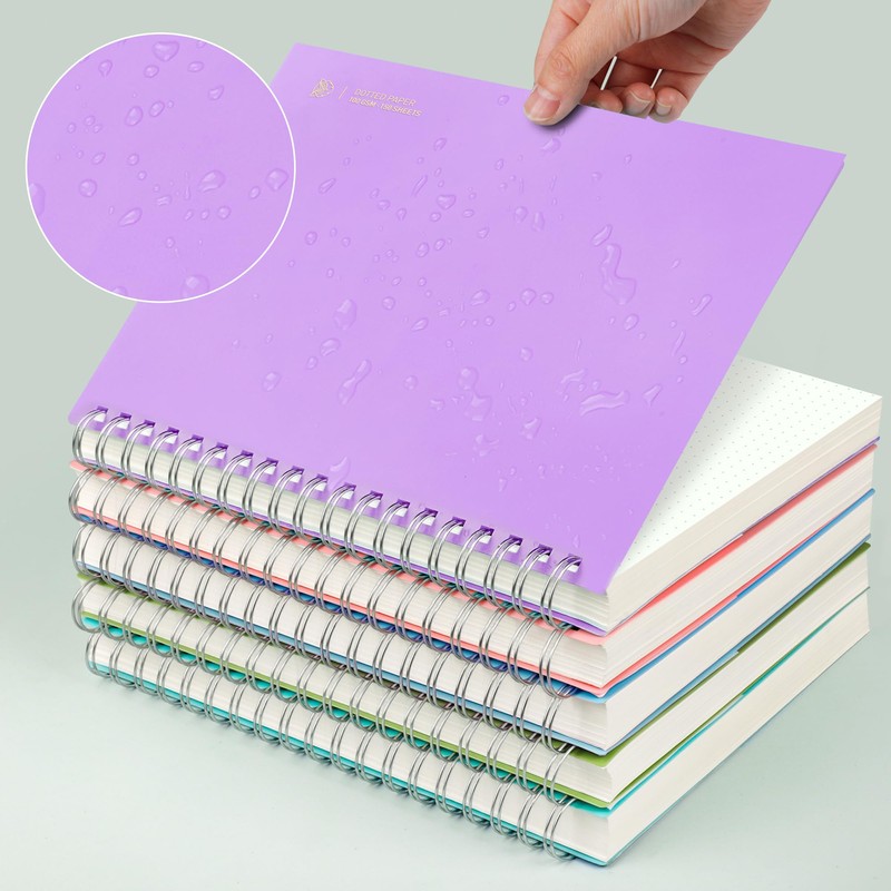 EMSHOI B5 Spiral Notebook Bullet Dotted Journal, Large 7.48" X