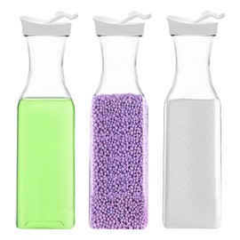 3 Pcs Laundry Detergent Dispenser,50oz Laundry Detergent Organizer,Fabric Softener Dispenser Plastic Liquid Laundry Detergent Container,Laundry Soap Dispenser for Bleach,Powder,Beads