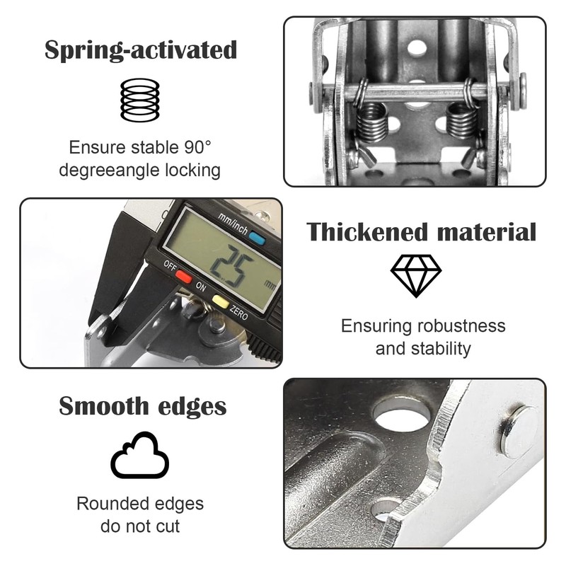 DUOCIYUAN Folding Hinge with Locking 4 Pieces Table Legs Foldable
