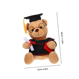 SUPVOX Plush Graduation Bear Doll Stylish Stuffed Animal with Glasses Present for Graduates Plush for Home Decoration and Celebrating Graduation Events