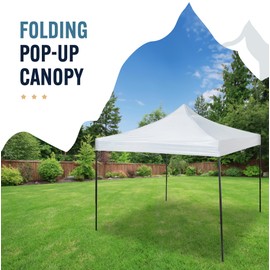 Trappers Peak 6 1/2-by-6 1/2-Foot Folding Pop-Up Canopy, Heavy-Duty Outdoor Canopy, Foldable Shade Canopy, White