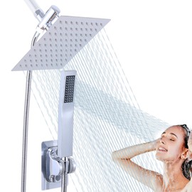 Peisaluo High Pressure Rain Shower Head With Handheld Combo, Dual Shower Head With Holder Wall Mount, Upgrade Your Bathroom With a Stylish Shower Head With Hose For Enjoyable Bathing Experience