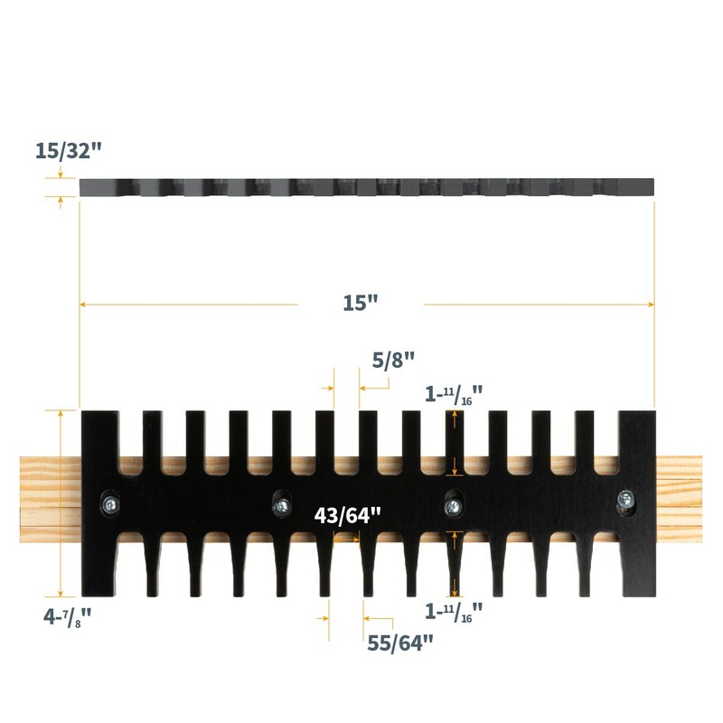 POWERTEC 71529 15-Inch Dovetail Jig System w/Template, Straight Edge Router