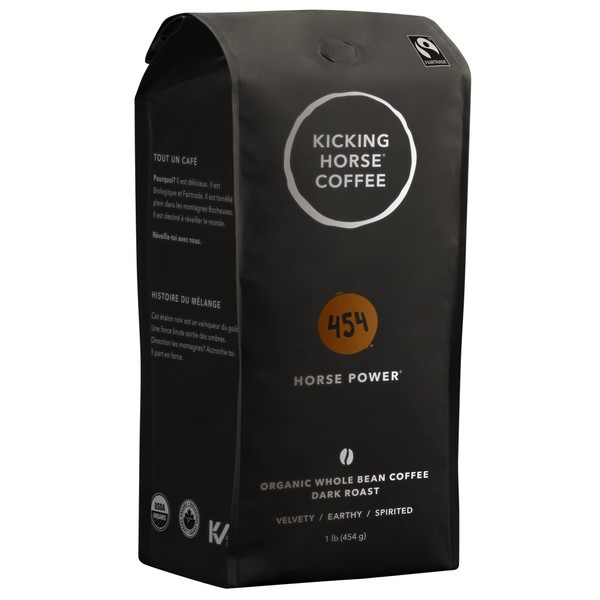 Kicking Horse Whole Bean Coffee, 454 Horse Power Dark Roast, 1 Pound
