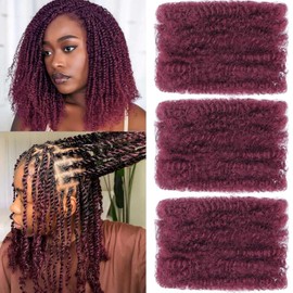 16Inch 90g Afro Kinky Bulks Hair For Mini Twist Braiding 3 Bundles Kinkys Hair For Dreadlock Extensions (30g/pack)