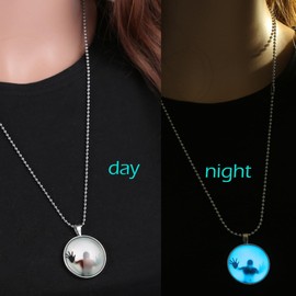 Paialco Jewelry Halloween's Creepy Specter Noctilucence Necklace Luminous Pendant