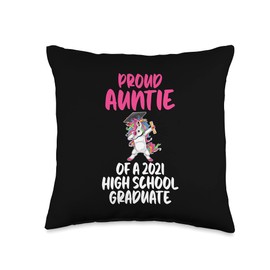 Proud Auntie Graduation Tshirt 2021 High School Graduate Throw Pillow