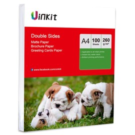 A4 Double Sides Matt Photo Paper - 100sheets 260Gsm Thick Matte Inkjet Paper for Inkjet Photographic Printing Hartwii