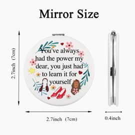 CMNIM Wizard Oz Gifts Makeup Mirror Dorothy Ruby Gift Inspired by Movie Fan You've Always Had The Power My Dear Mirror (Oz)