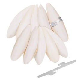 LHOEST 10 PCS Cuttlefish Shells for Turtles, Budgies, Birds, Snails, Accessories, 7-9 Cm/11-13 Cm Cuttlefish Shells for Turtles, Birds with 2 Metal Holders, Natural Calcium and Mineral Supply