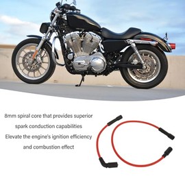Juego DE Cables DE Bujía DE 2 Piezas DE 8 Mm Kit DE Cables DE Encendido DE Bujía DE Goma para XL883 XL883C 883 XL883L XL883N XL883R 883R CONDUCCIÓN DE