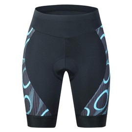 beroy Women Cycling Spinning Padded Bike Shorts UPF 50+Road Bike Wear （S Blue ）