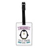 Gift Base Beware Crazy Penguin Girl Visual Luggage Tag with