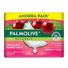 Palmolive Jabón Baño Naturals Cereza Coco Barra 120 Ingredientes Origen 100 Natural Sensación Humectante Fabricado Responsablemente Consiente Piel