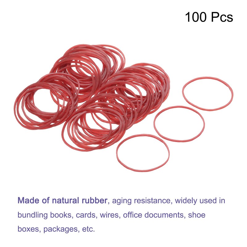 sourcing map 100 Pack Rubber Band Stretchable Rubber Elastic Band