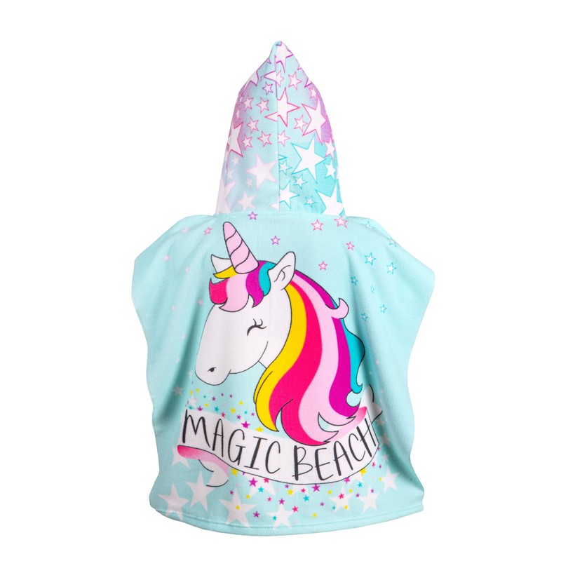 BESTIF Bath Poncho Children's Bath Towel Poncho with Hood Terry