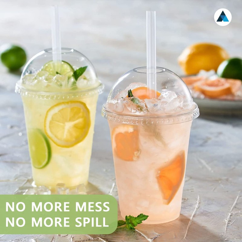 Nationwide Paper Strong Smoothie Cups with Dome Lids 16oz 50pcs