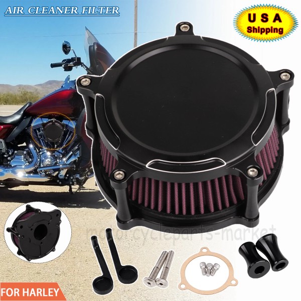 Unbranded CNC Air Cleaner Red Intake Filter Kit For Harley