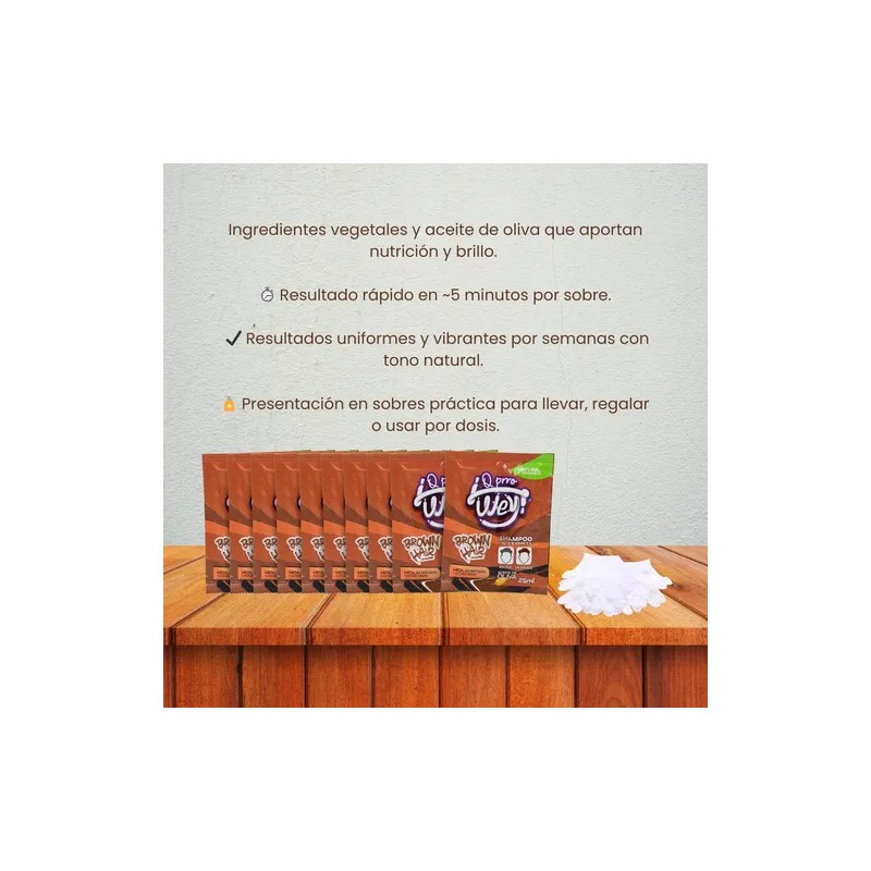 Tinte Shampoo Express Orgánico Natural 10 Sobres Organic Express Hair