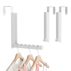 Over The Door Hanger Folding Clothes Drying Rack, Folding Hanging Clothes Rack for Indoor Laundry Room Bathroom Compact Small Space Foldable Portable Over Door Hanging Hook Collapsible