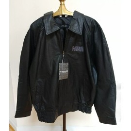 Burks Bay NWT NRA National Rifle Association Lifetime Member Leather Jacket Size Large