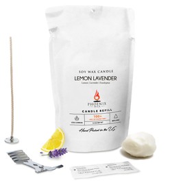 Phoenix Wick Candle Making Kit – Transform Anything Into A Candle – Candle Making Kit with Wick + 14oz Wax (Lemon Lavender Scent)