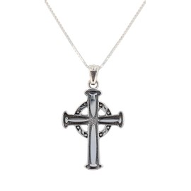 Jewelry Trends Traditional Celtic Cross Sterling Silver Pendant Necklace 18"