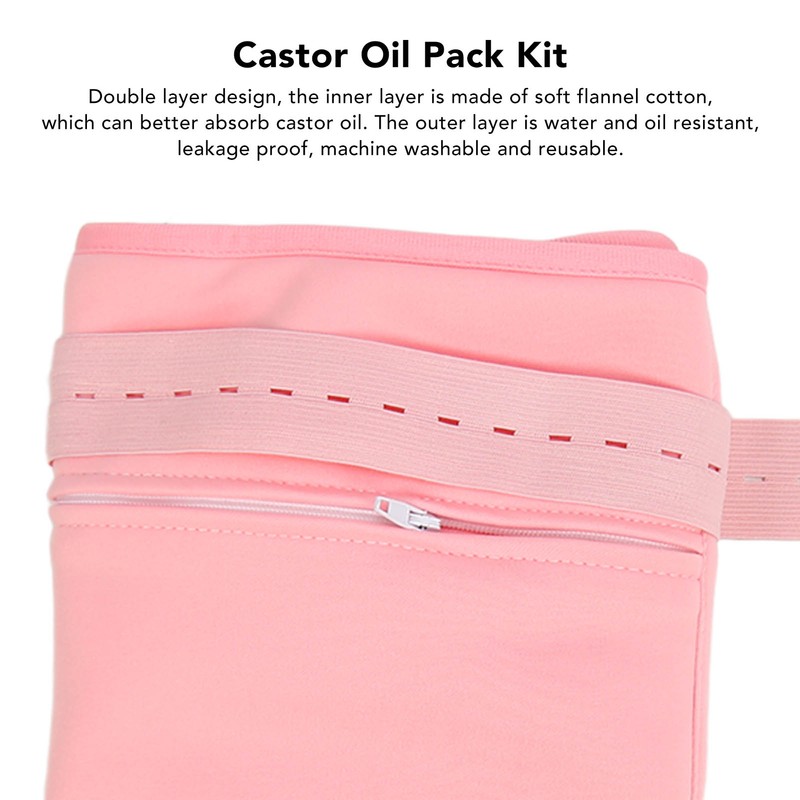 Castor Oil Pack Kit Reusable Soft Adjustable Washable Castor Oil