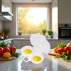 1Pc White Egg Poacher, Microwave Egg Boiler Poacher, 2 Cavity