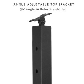Senmit Cable Railing Post Fascia Mount-Stainless Steel Square Weldless 36"x2"x2" 30°Angle Pre-drilled Side Mount Metal Stair Post for Wood Deck, Black