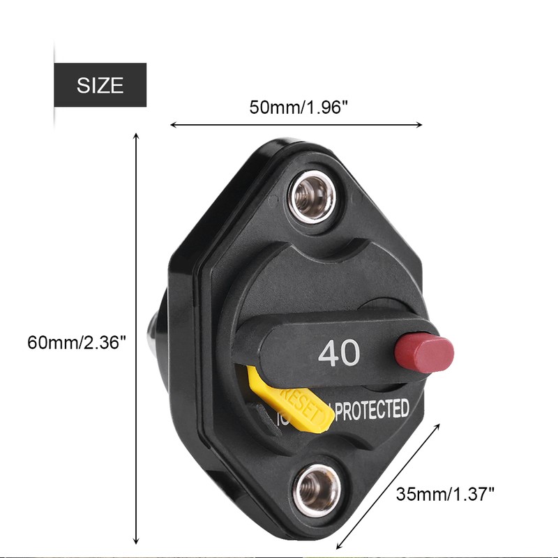 40 Amp Manual Reset Circuit Breaker Switch Car Boat Fuse