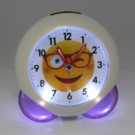Atlanta Smiley Emoti Alarm Clock Love Purple White 1918-8