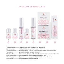 Eyelash Perm Kit Full Eyelash Lift Kit – 5 minutes fast easy lash perming kit- Professional Quality, Semi-Permanent Curling Perming Wave, Lotion & Liquid Set
