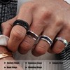 Adramata Men's Stainless Steel Rings Set, Anxiety Rings, Cool Band