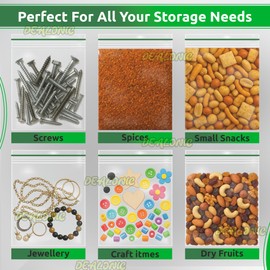 DEALONIC® Grip Seal Resealable Zip Lock Bags 100 Pack (25mm x 25mm) Small Transparent Plastic Zipper Gripseal Bags for Jewellery, Coins, Screws, Beads, Buttons & Tiny Item Storage